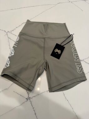 Darc Sport Wolves High-Waist Olive Green Women’s Performance Shorts